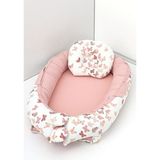 Umaybebek Babynest, Bebek Uyku Yatağı 0-2 Yaş - %100 Pamuk - Pudra Kelebek - Pembe - 50 x 100 cm