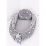 Umaybebek Babynest, Bebek Uyku Yatağı 0-2 Yaş - Gri Kedi Desen - 50 x 100 cm