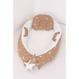 Umaybebek Babynest, Bebek Uyku Yatağı 0-2 Yaş - Pamuk Kumaş - Kahve Kedi Desen - 60 x 90 cm