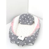Umaybebek Babynest, Bebek Uyku Yatağı 0-2 Yaş - Pamuk Kumaş - Koyu Gri Pudra - Koyu Gri - Pudra - 60 x 90 cm