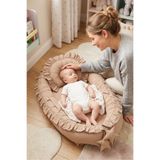 Umaybebek Babynest, Bebek Uyku Yatağı, Yatak - 0-2 Yaş - %100 Pamuk - Kahve Fırfırlı