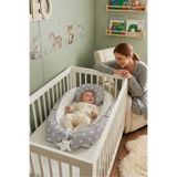 Umaybebek Babynest, Bebek Uyku Yatağı, Yatak - 0-2 Yaş - Pamuk Kumaş - Açık Gri Yıldız