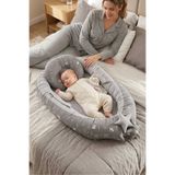 Umaybebek Babynest, Bebek Uyku Yatağı, Yatak - 0-2 Yaş - Pamuk Kumaş - Gri Kedi Desen