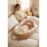 Umaybebek Babynest, Bebek Uyku Yatağı, Yatak - 0-2 Yaş - Pamuk Kumaş - Kahve Kedi Desen