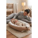 Umaybebek Babynest, Bebek Uyku Yatağı, Yatak - 0-2 Yaş - Pamuk Kumaş - Kahve Yıldız