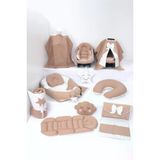 Umaybebek Babynest Puset Örtüsü Alt Açma Emzirme Yastığı Bel Destekli Ana Kucağı Bebek Arabası Minderi-Panço-Kahve P