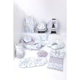 Umaybebek Babynest Puset Örtüsü Alt Açma Emzirme Yastığı Bel Destekli Ana Kucağı Bebek Arabası Minderi-Panço-Mavi Kelebek P