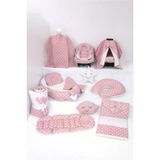 Umaybebek Babynest Puset Örtüsü Alt Açma Emzirme Yastığı Bel Destekli Ana Kucağı Bebek Arabası Minderi-Panço-Pudra Yıldız