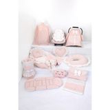 Umaybebek Babynest Puset Örtüsü Alt Açma Emzirme Yastığı Bel Destekli Ana Kucağı Bebek Arabası Minderi-Tutmalı - Pembe