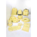 Umaybebek Babynest Puset Örtüsü Alt Açma Emzirme Yastığı Bel Destekli Ana Kucağı Bebek Arabası Minderi-Tutmalı-Sarı Fırfırlı T