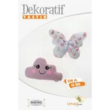 Umaybebek Bebek Çocuk Odası Dekoratif Yastık, Kelebek Yastık, Bulut Yastık, Dekor Yastık, Uyku Arkadaşı - Gözü Açı Kelebek - Pudra