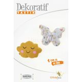 Umaybebek Bebek Çocuk Odası Dekoratif Yastık, Kelebek Yastık, Bulut Yastık, Dekor Yastık, Uyku Arkadaşı - Gözü Kapalı Kelebek - Hardal