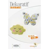Umaybebek Bebek Çocuk Odası Dekoratif Yastık, Kelebek Yastık, Bulut Yastık, Dekor Yastık, Uyku Arkadaşı - Gözü Kapalı Kelebek - Sarı
