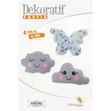 Umaybebek Bebek Çocuk Odası Dekoratif Yastık, Kelebek Yastık, Bulut Yastık, Dekor Yastık, Uyku Arkadaşı - Mavi/Gri Kelebek