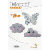 Umaybebek Bebek Çocuk Odası Dekoratif Yastık, Kelebek Yastık, Bulut Yastık, Dekor Yastık, Uyku Arkadaşı - Yeşil Kelebek
