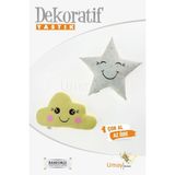 Umaybebek Bebek Çocuk Odası Dekoratif Yastık, Yıldız Yastık, Bulut Yastık, Dekor Yastık, Uyku Arkadaşı - Gözü Açık Yıldız - Sarı
