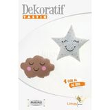 Umaybebek Bebek Çocuk Odası Dekoratif Yastık, Yıldız Yastık, Bulut Yastık, Dekor Yastık, Uyku Arkadaşı - Gözü Kapalı Yıldız - Kahve