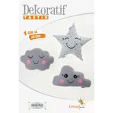 Umaybebek Bebek Çocuk Odası Dekoratif Yastık, Yıldız Yastık, Bulut Yastık, Dekor Yastık, Uyku Arkadaşı - Gri Yıldız