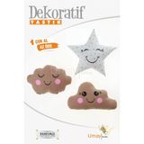 Umaybebek Bebek Çocuk Odası Dekoratif Yastık, Yıldız Yastık, Bulut Yastık, Dekor Yastık, Uyku Arkadaşı - Kahve Yıldız