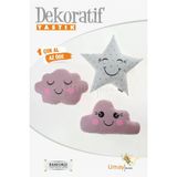 Umaybebek Bebek Çocuk Odası Dekoratif Yastık, Yıldız Yastık, Bulut Yastık, Dekor Yastık, Uyku Arkadaşı - Pudra