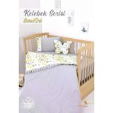 Umaybebek Bebek Nevresim Takımı, Çarşaf - %100 Pamuk-Sarı/Gri Kelebek