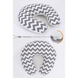 Umaybebek Emzirme Yastığı Minderi Gri Zikzak Pamuk Kumaş Antialerjik Özellikli 60x60 cm - Renkli