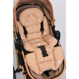 Umaybebek Ortopedik Bel Destekli Bebek Arabası Minderi, Pamuk Kumaş - Orijinal Ürün - Beige - Navy