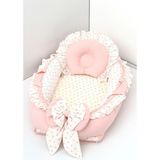 Umaybebek Prenses Desenli %100 Pamuk Bebek Uyku Yatağı 0-2 Yaş 2 Parça 60x95 cm - 60 x 95 cm - Pembe