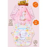 UmBaby 2’li Bebek Mama Önlüğü Seti – Unicorn ve Fil Baskılı, Sıvı Geçirmez Uzun Kollu Önlük - Çok Renkli - 6 - 24 Ay