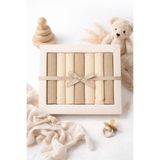 UmBaby 7'li %100 Organik Pamuk Bebek Ağız Mendili Seti – 22,5x22,5 Cm, Nefes Alabilir, Kumaş KUTULU