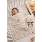 UmBaby Ayıcık Figürlü Peluş Bebek Battaniyesi 90x100 cm – Yumuşak Bebek Battaniyesi