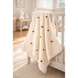 UmBaby Peluş Bebek Battaniyesi 90×100 cm – Nakışlı Yumuşak Doku - Krem