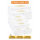 umbellatum 2 Mega 3 Büyük 2 Küçük Hurç Seti Beyaz Düzenleyici Organizer | Baza Altı & Dolap İçi Saklama