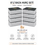 umbellatum 8 Adet antrasit Baza Altı Düzenleyici Hurç Baza Altı Büyük Boy Saklama Hurcu
