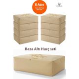 Umbellatum 8 Adet BEJ Baza Tipi Hurç 64X46x22 cm Baza Altı Büyük Boy Saklama Hurcu