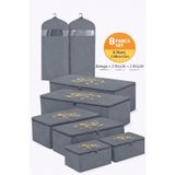 umbellatum 8 Parça Hurç Seti – 2 Mega 2 Büyük 2 Küçük + Elbise Kılıfı – Baza Altı Organizer Saklama Hurcu