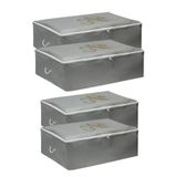 umbellatum Hurç Baza Altı 4'lü Set 64x46x22 Cm Büyük Boy Gri Renk