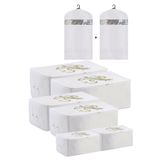 umbellatum Hurç Organizer Saklama Çantası 2 Mega 2 Büyük 2 Orta Boy ve Elbise Kılıfı Beyaz Renk 8'li Set