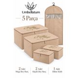 umbellatum Hurç - Organizer - Saklama Çantası Büyük , Küçük Boy Ve Elbise Kılıfı 5'lı Set