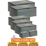umbellatum Hurç Organizer Seti 7 Parça | 2 Mega 3 Büyük 2 Küçük | Antrasit Baza Altı & Dolap İçi Düzenleyici - 7'li