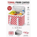 umbellatum Termal Büyük Boy Soğutucu Buzluk Çanta | Kamp Piknik Plaj İçecek & Yemek Çantası Hurç 40x28x28 cm