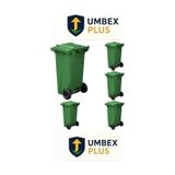 Umbex 5 Adet Plastik Çöp Konteynerı Çöp Kovası 120 Lt Isıya Karşı Dayanıklı 5 Adet Yeşil