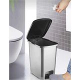 Umbex Pedallı 40 Litre Gri Banyo Mutfak Çöp Kovası Çöp Kutusu Siyah Kapaklı Siyah
