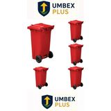 Umbex Plus 120 Lt Kırmızı Çöp Konteyneri