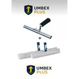 Umbex plus Cam Silme Aparatı Çekçek Metal 45 Cm 2 Adet Mikrofiber Peluş Ve Aparatı 45 Cm Temizlik Seti