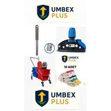 Umbex Plus -Çift Kovalı Krom Temizlik Arabası Paspas Arabası Islak Mop Seti 10 Adet Mop