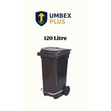 UMBEX PLUS Plastik Metal Pedallı Çöp Konteyneri 120 Litre Konteyner - Isıya Dayanıklı Malzeme -
