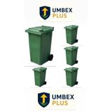 UMBEX PLUS UMBEX 5 Adet Plastik Çöp Konteyneri Çöp Kovası 240 Lt Isıya Karşı Dayanıklı