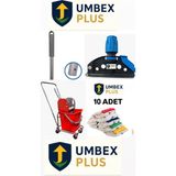 Umbex Tek Kovalı Krom Temizlik Arabası ve Paspas Arabası Temizlik Seti Plastik Presli A Kalite 10 MOP SETLI