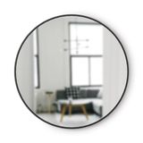 Umbra Hub duvar aynası – Koridor, banyo, oturma odası ve daha fazlası için yuvarlak ayna, siyah, 94 cm çap